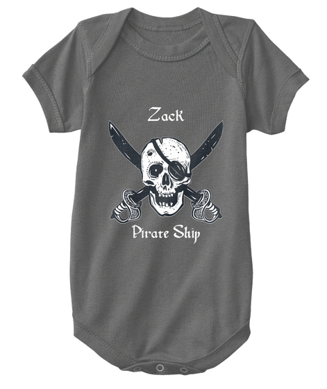 Zack's Pirate Ship Charcoal T-Shirt Front