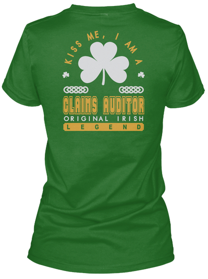 Claims Auditor Original Irish Job Tees Irish Green T-Shirt Back