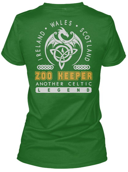 Zoo Keeper Legend Patrick's Day T Shirts Irish Green T-Shirt Back