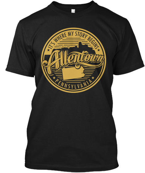 It's Where My Story Begins Allentour Pennysylvania Black T-Shirt Front