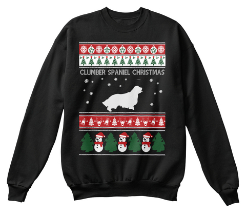Clumber Spaniel Christmas Black Kaos Front