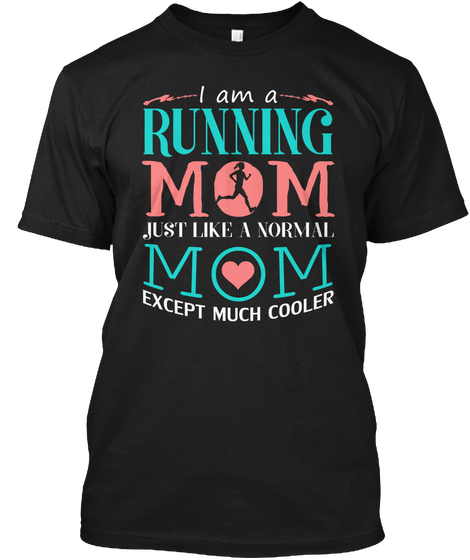 Running Mom Black Camiseta Front