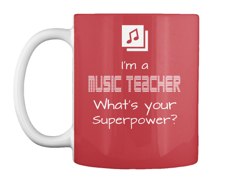 I'm A Music Teacher What's Your Superpower? Bright Red áo T-Shirt Front