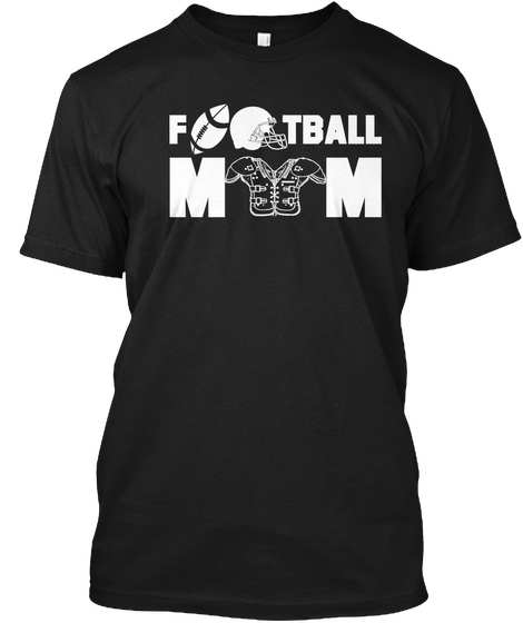 Football Mom Black T-Shirt Front