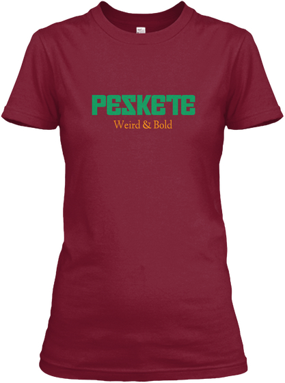 Peskete Weird & Bold Cardinal Red T-Shirt Front