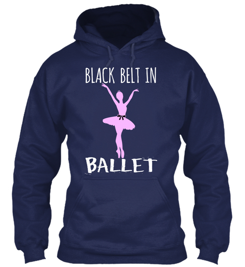 Black Belt In Ballet Navy áo T-Shirt Front
