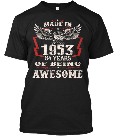 Life Begins At 1953 64 Black T-Shirt Front