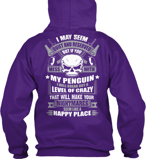 Penguin Craze Purple T-Shirt Back