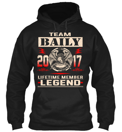 Team Baily 2017 Black T-Shirt Front