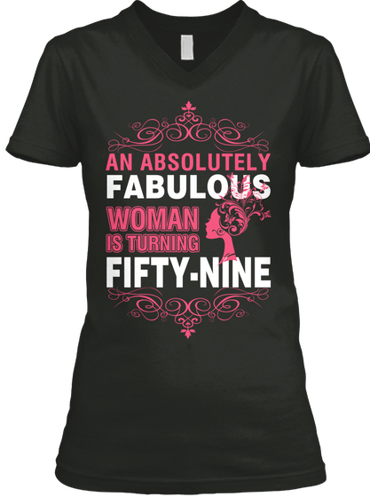 An Absolutely Fabulous Woman Is Turning Fifty Nine Black T-Shirt Front