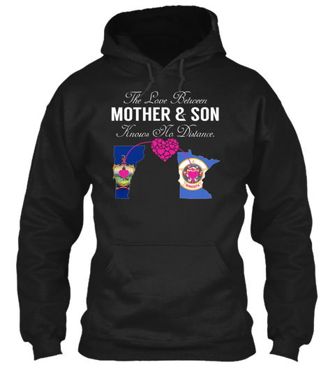 Mother Son   Vermont Minnesota Black T-Shirt Front