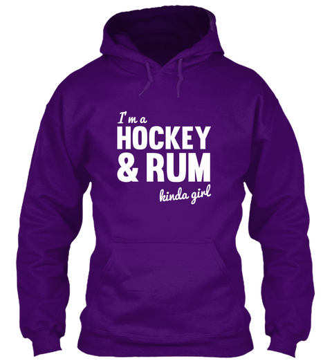 I'm A Hockey & Rum Kinda Girl Purple Camiseta Front