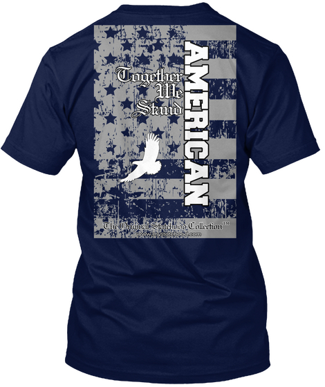 American Together File Stand Navy Camiseta Back
