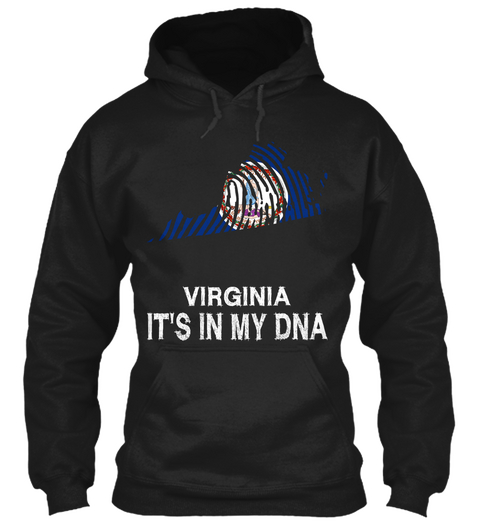 Virginia It S In My Dna Black T-Shirt Front