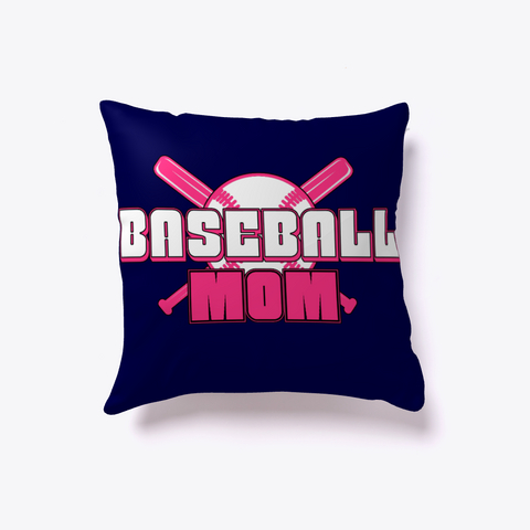 Baseball Mom  Pillow   Baseball Mom  Dark Navy Camiseta Front