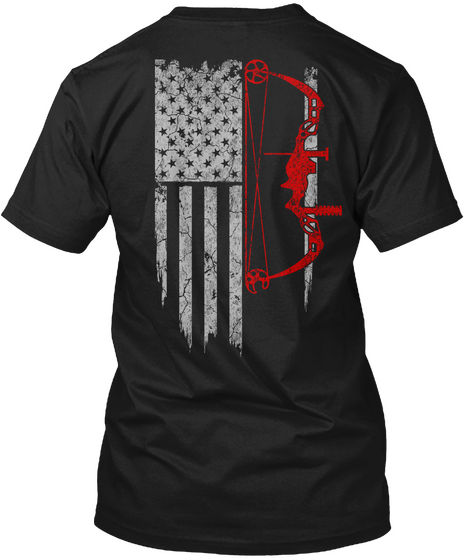 American Hunting Flag Shirt Black áo T-Shirt Back