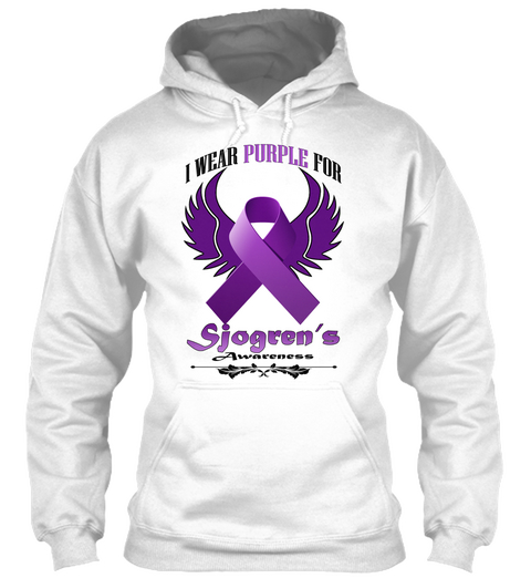 I Wear Purple For Sjogren's Awareness White T-Shirt Front