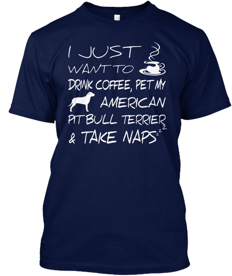 Pet My American Pit Bull Terrier Navy Camiseta Front