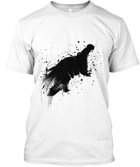 Save The Hippo Art T Shirts White Maglietta Front