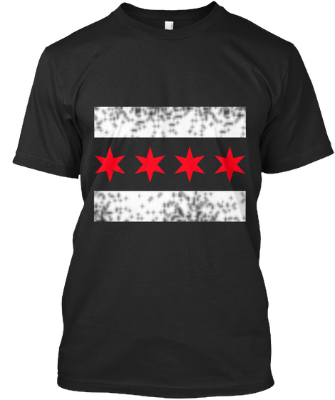 Men S Chicago Flag Tshirt Black T-Shirt Front