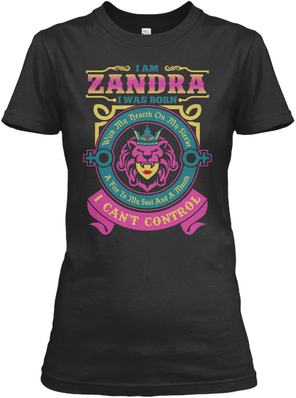 I Can't Control   Im Zandra  Black T-Shirt Front