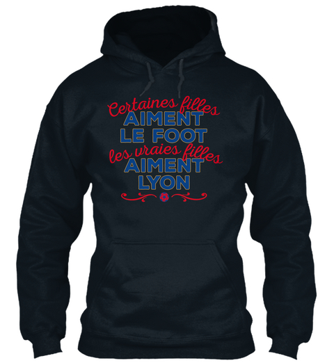 Certaines Filled Ailment Le Foot Less Uraies Filled Ailment Lyon French Navy áo T-Shirt Front