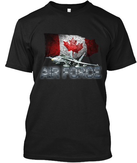 Canadian Air Force 1 Black T-Shirt Front