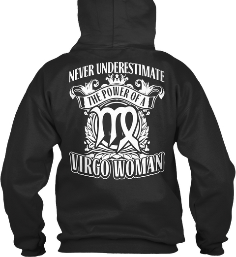 Never Underestimate The Power Of A Virgo Woman Jet Black Camiseta Back