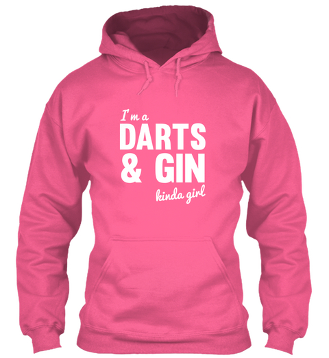 I'm A Darts & Gin Kinda Girl Candyfloss Pink T-Shirt Front