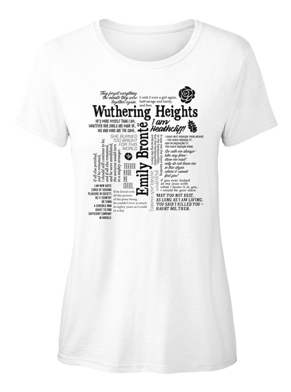 Wuthering Heights Emily Bronte White T-Shirt Front