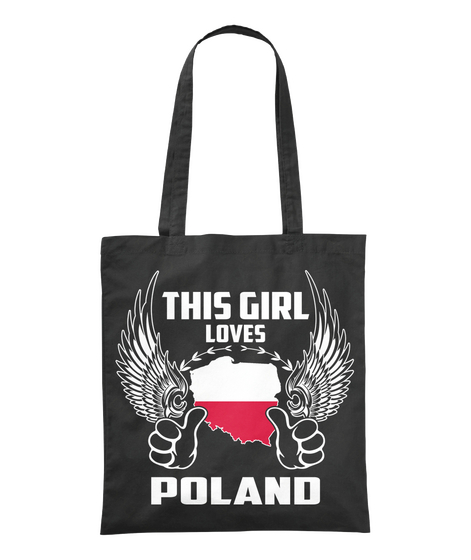 This Girl Loves Poland Black áo T-Shirt Front