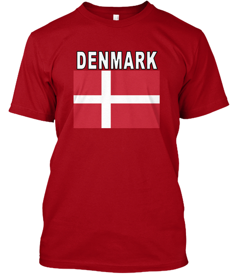 Denmark Sports Fan Flag Shirt Deep Red Maglietta Front