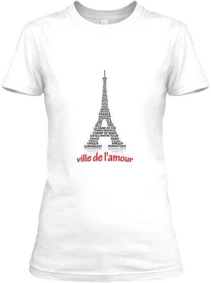 Paris White Camiseta Front