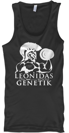 Leonidas Genetik Tank Top   Molon Labe Black Kaos Front