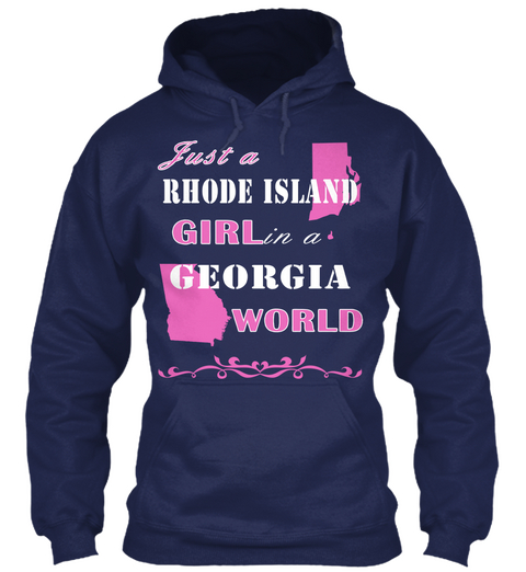 Rhode Island   Georgia  Navy T-Shirt Front