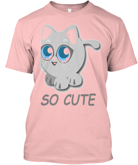 Cute Kitty Pale Pink T-Shirt Front