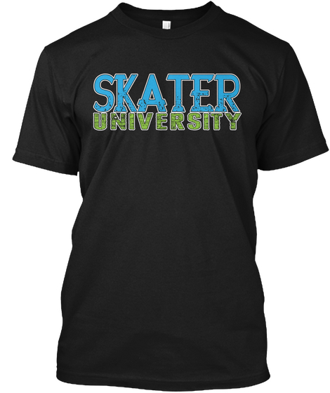 Skater University Black T-Shirt Front