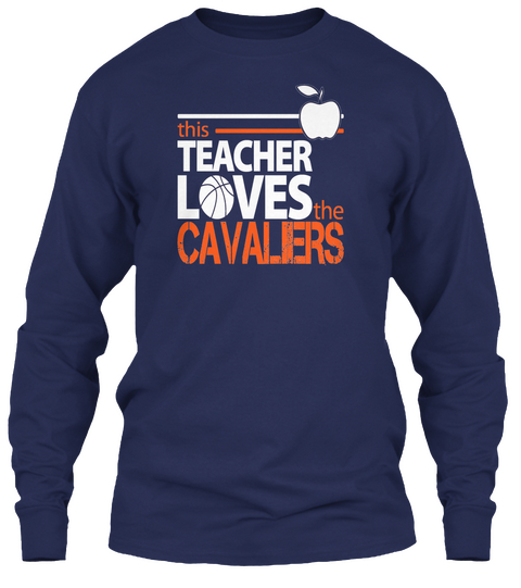 This Teacher Loves The Cavalers Navy T-Shirt Front