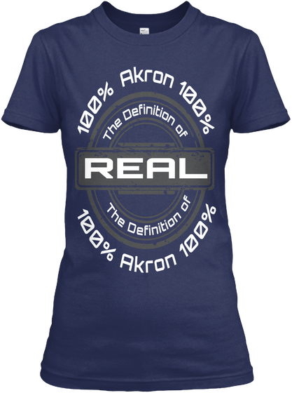 Real Ladies Of Akron Navy T-Shirt Front