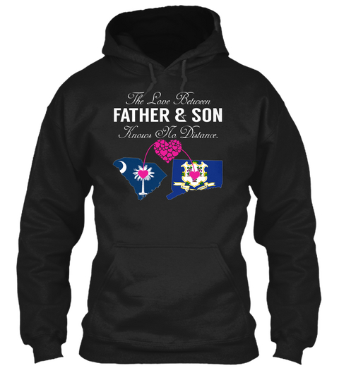 Father Son   South Carolina Connecticut Black T-Shirt Front