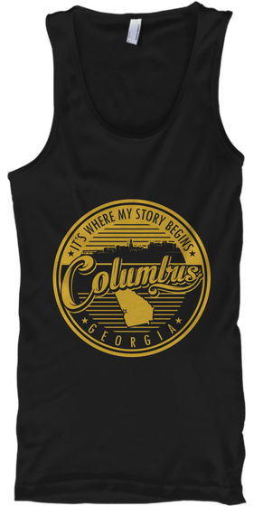 It's Where My Story Begins Columbus Georgia Black T-Shirt Front