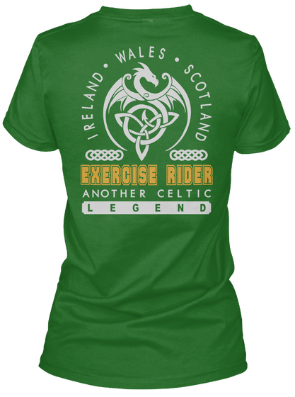 Exercise Rider Legend Patrick's Day T Shirts Irish Green Maglietta Back