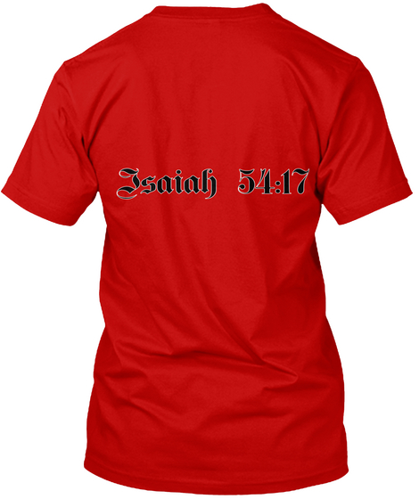 Isaiah 54:17 Classic Red Camiseta Back