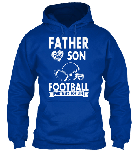 Father And Son Football Partners For Life Royal Blue T-Shirt Front