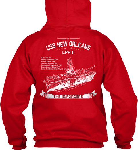 Usa New Orleans Lph 11 The Enforcers Red Camiseta Back