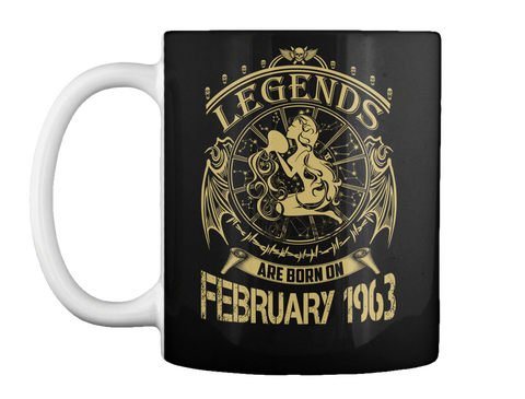 Legends Are Born On February 1963 Black T-Shirt Front