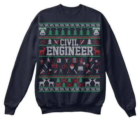 Civil Engineer French Navy T-Shirt Front