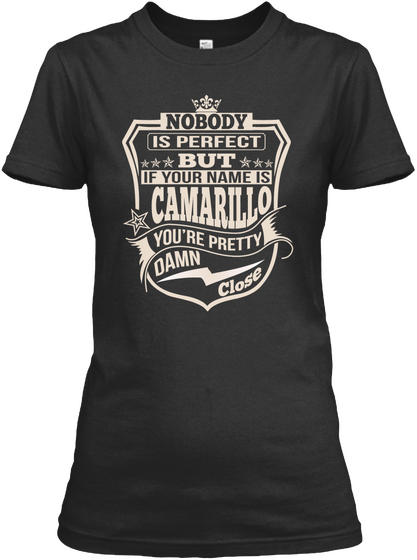 Nobody Perfect Camarillo Thing Shirts Black Maglietta Front