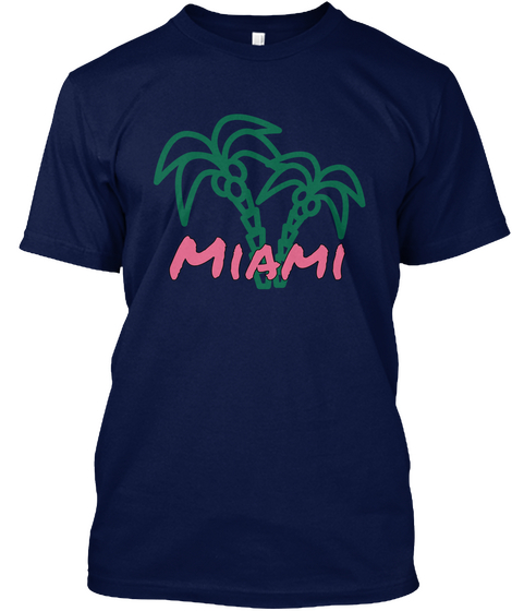 Miami Navy T-Shirt Front