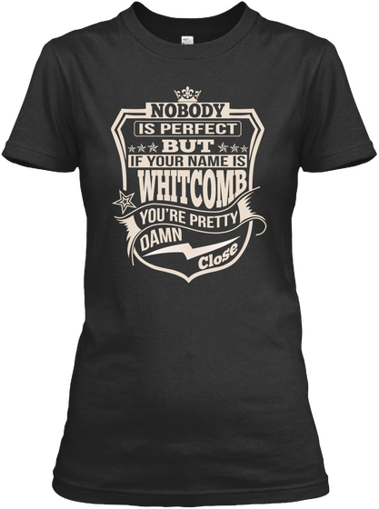 Nobody Perfect Whitcomb Thing Shirts Black T-Shirt Front